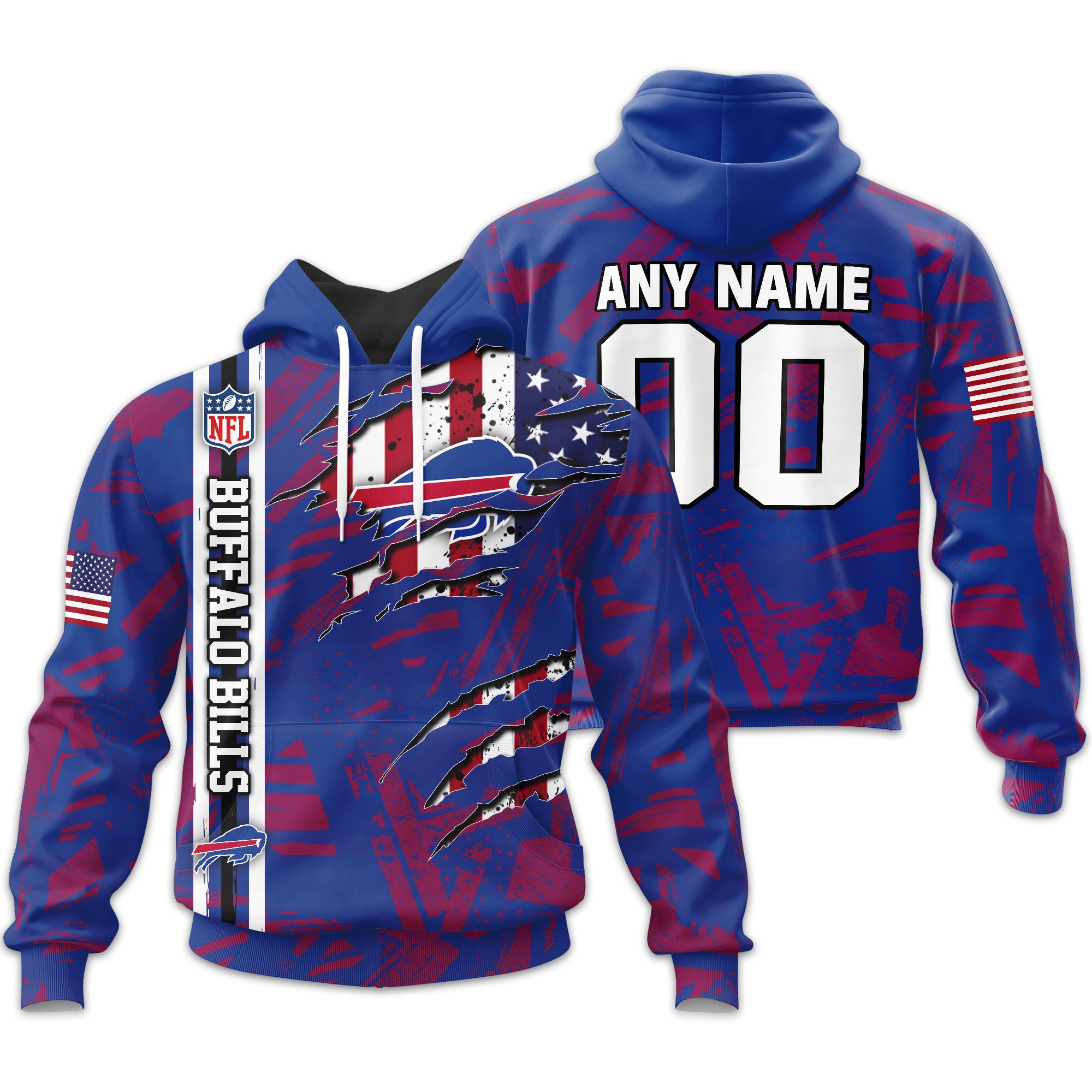 Buffalo Bills | Personalized Hoodie Crack On Grunge
