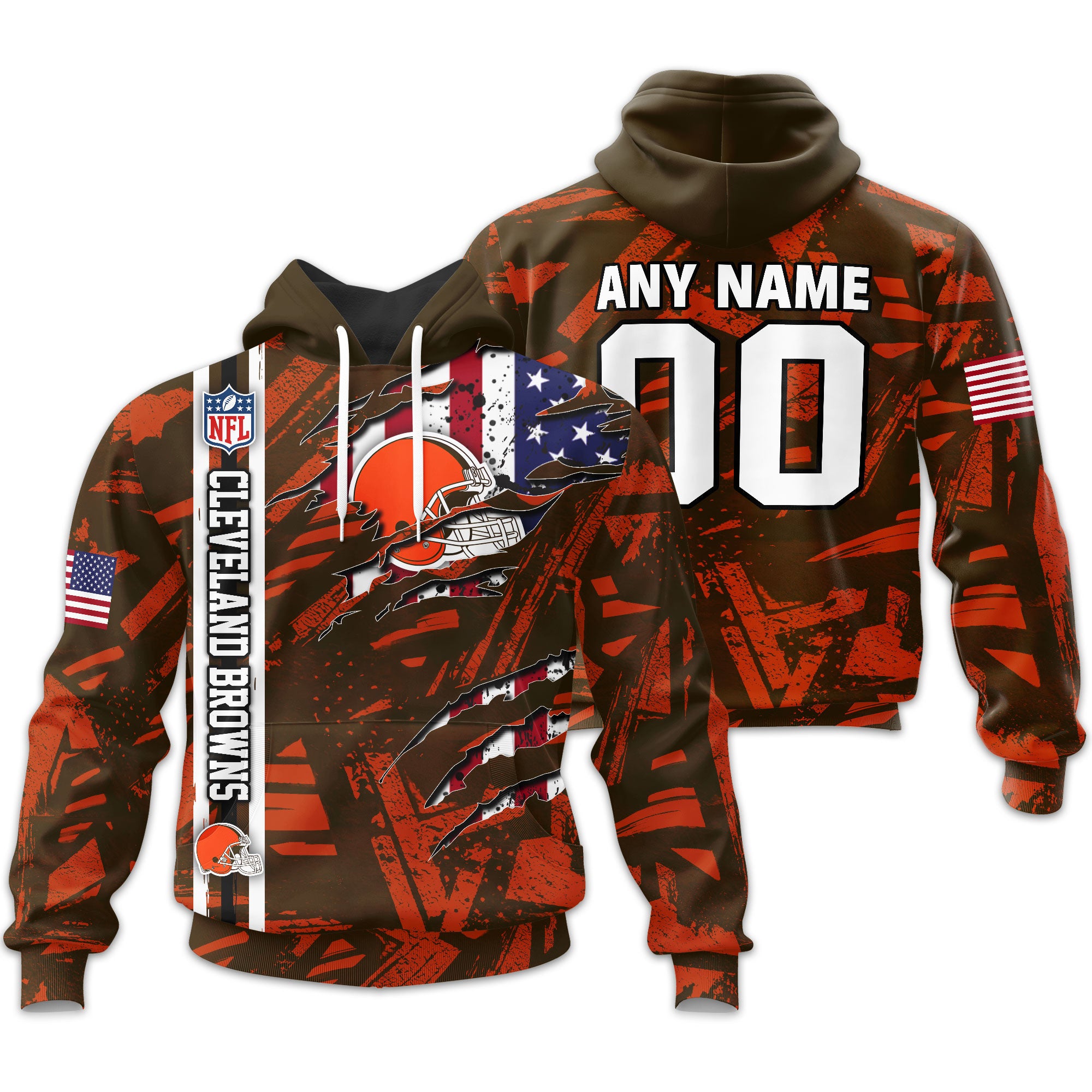 Cleveland Browns | Personalized Hoodie Crack On Grunge
