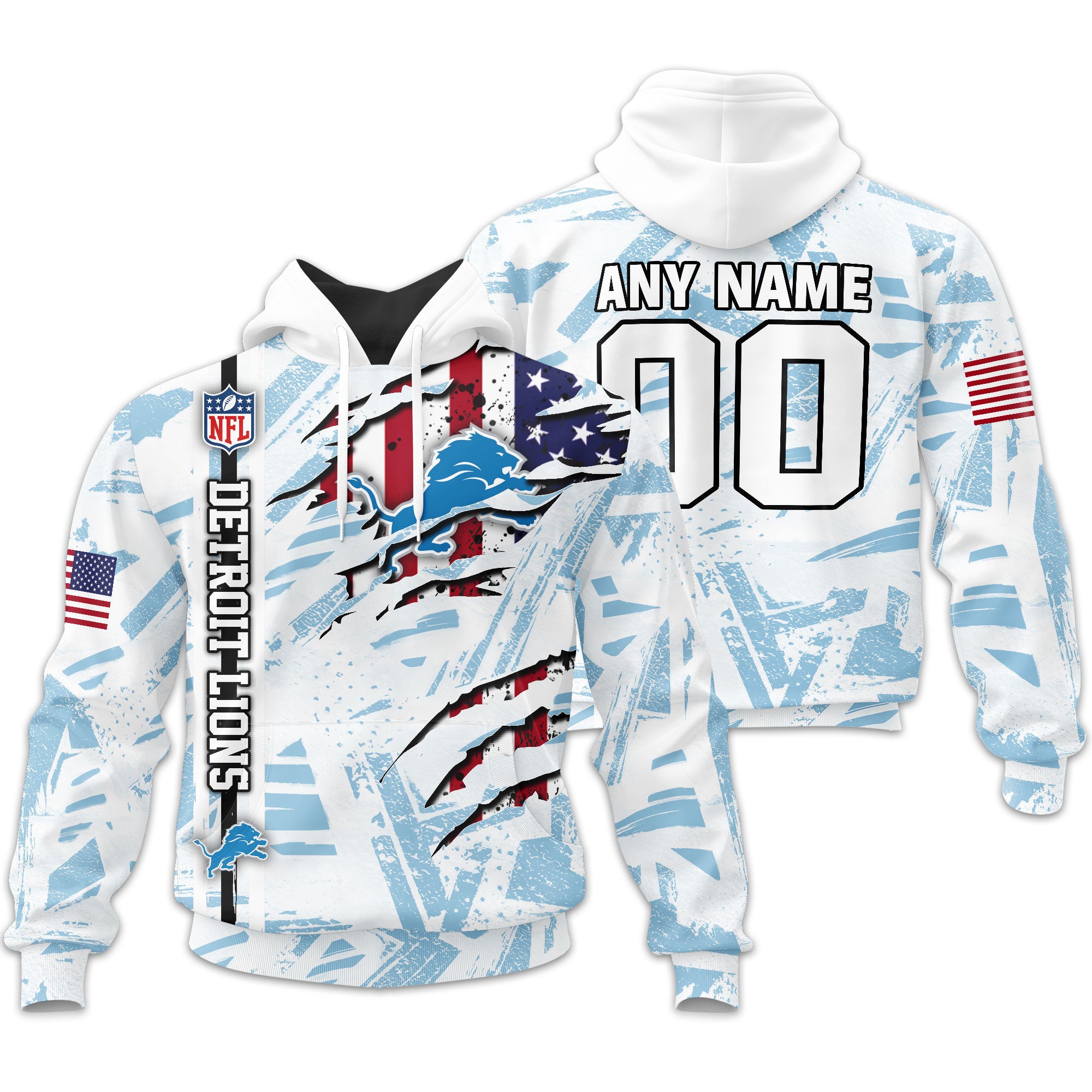 Detroit Lions | Personalized Hoodie Crack On Grunge