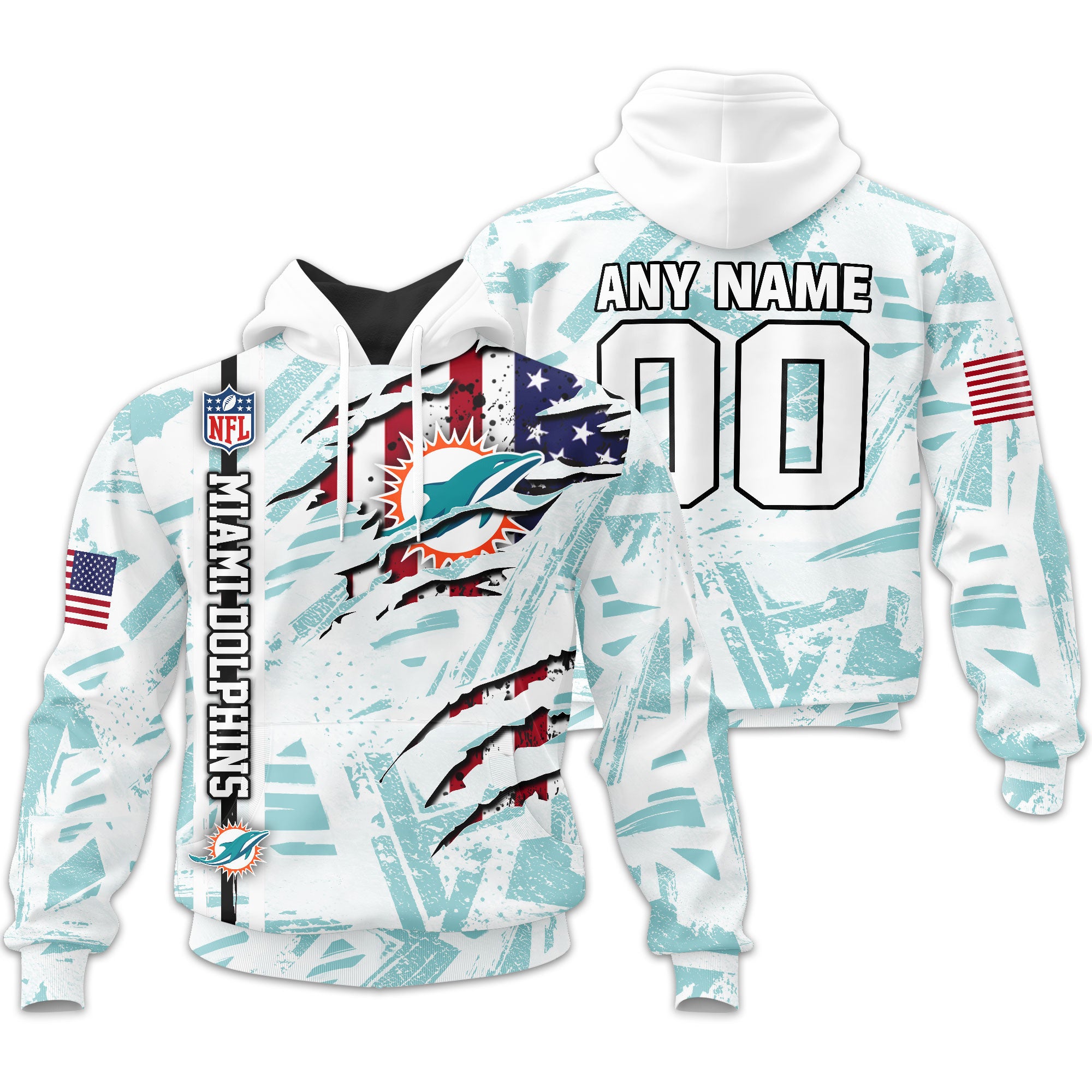 Miami Dolphins | Personalized Hoodie Crack On Grunge