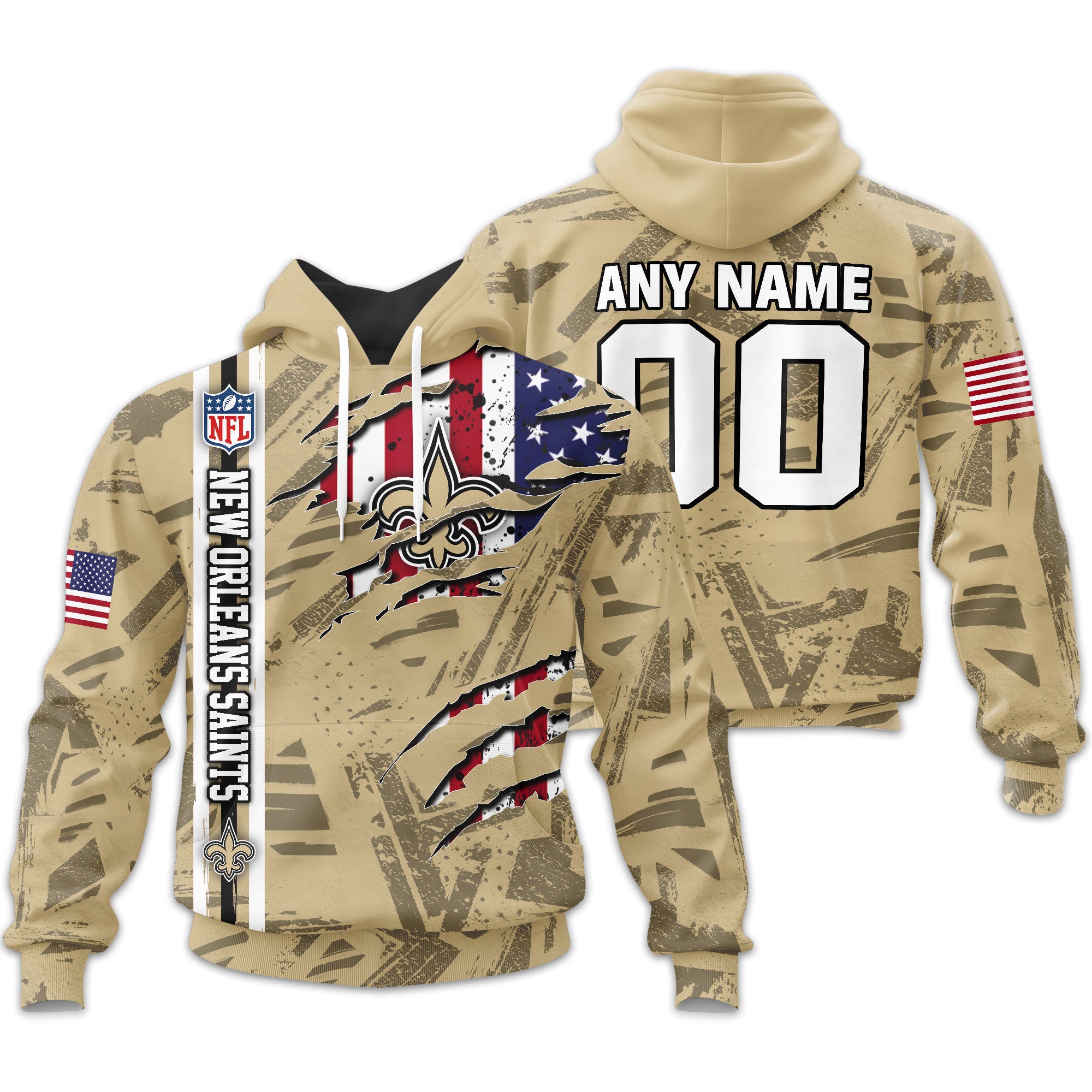 New Orleans Saints | Personalized Hoodie Crack On Grunge
