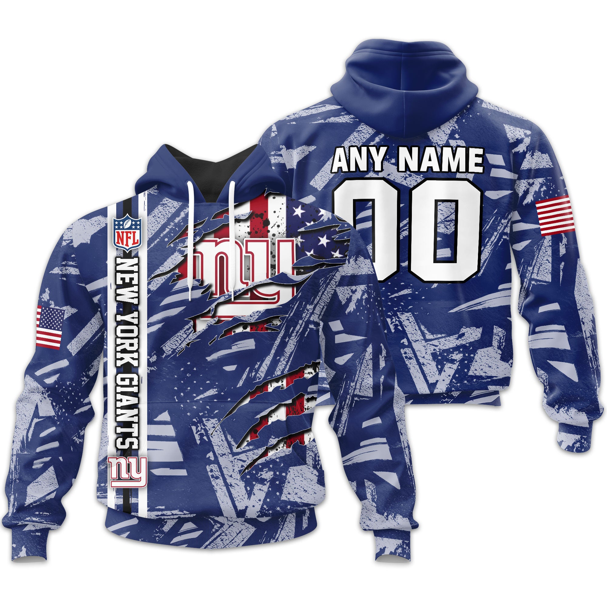 New York Giants | Personalized Hoodie Crack On Grunge