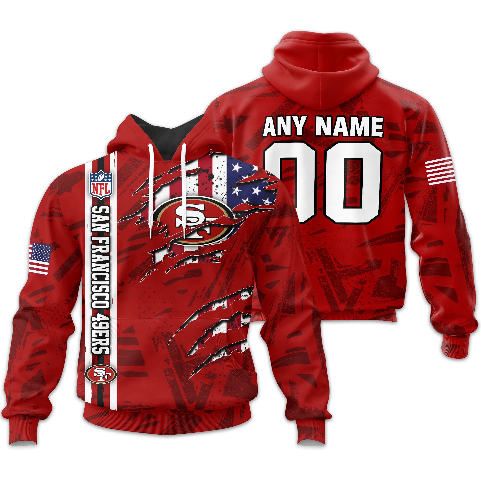 San Francisco 49ers | Personalized Hoodie Crack On Grunge