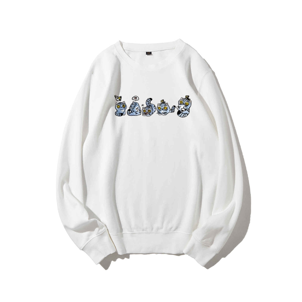 Kpopdemonhunters pure cotton unisex round neck anime embroidered sweatshirt
