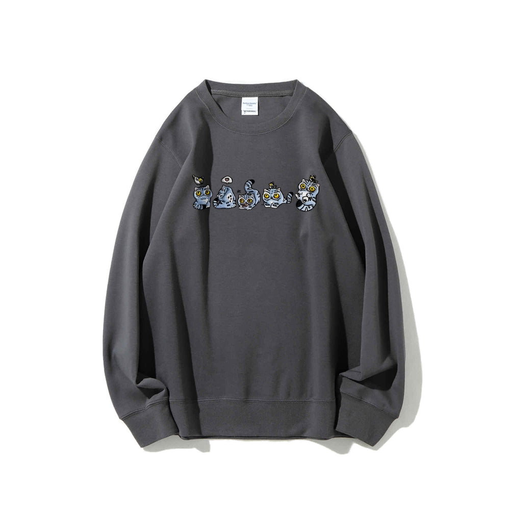 Kpopdemonhunters pure cotton unisex round neck anime embroidered sweatshirt