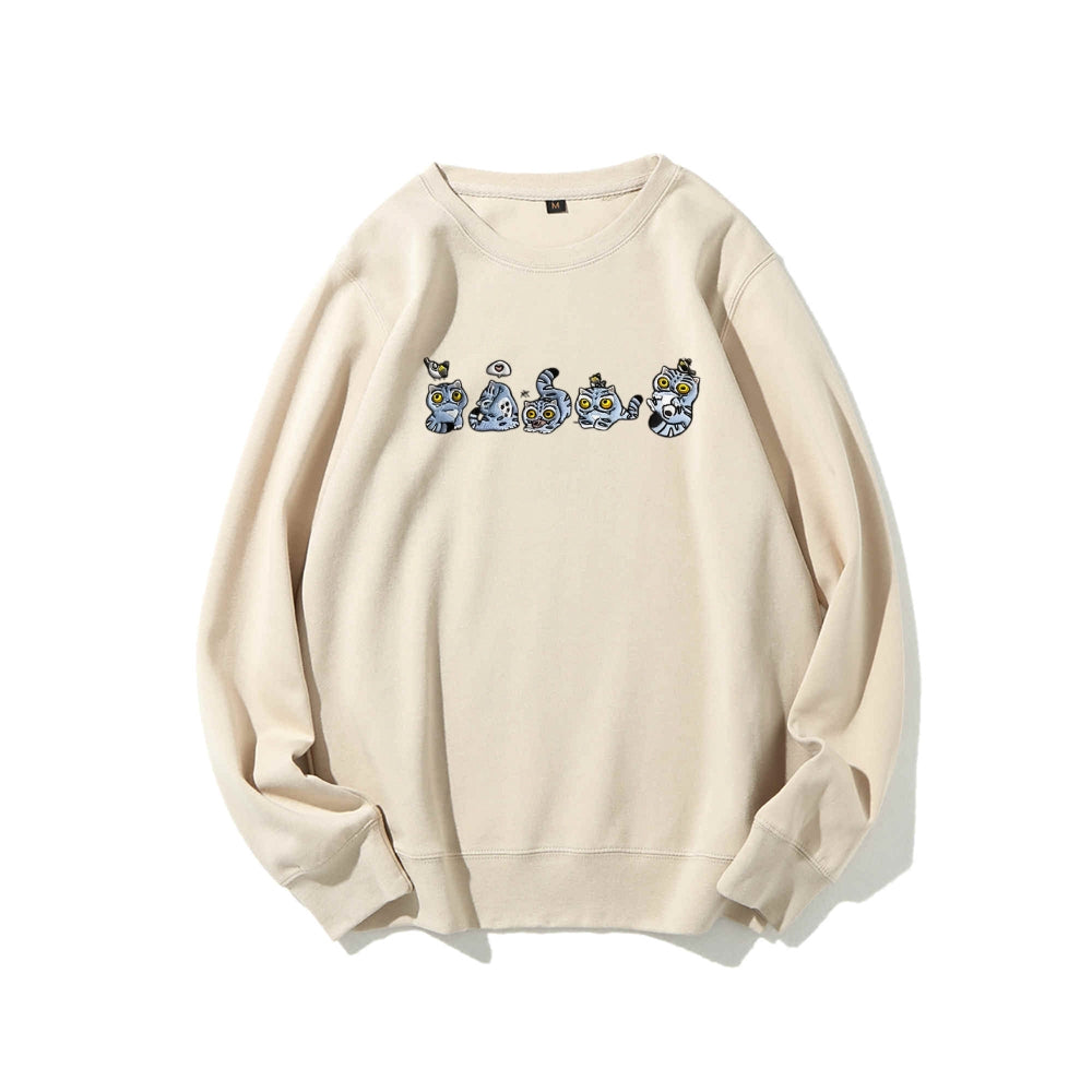 Kpopdemonhunters pure cotton unisex round neck anime embroidered sweatshirt