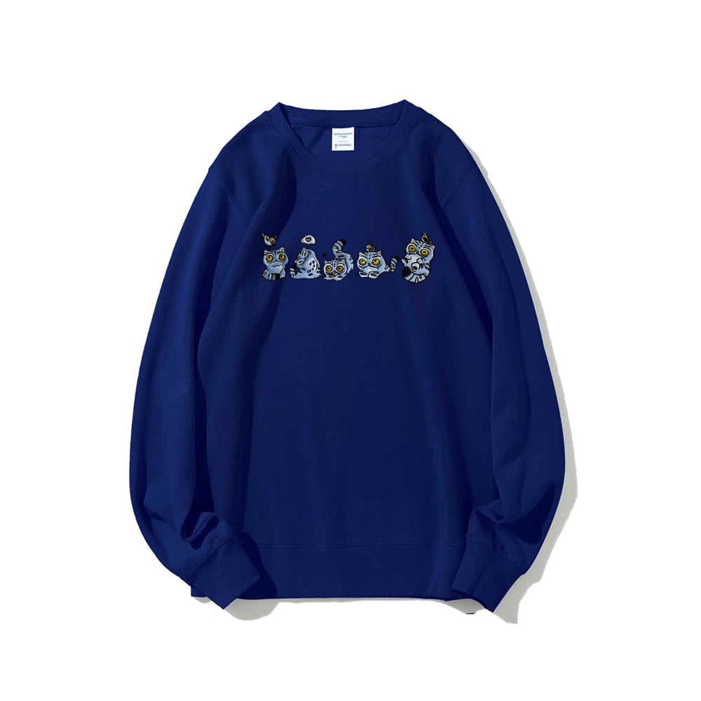 Kpopdemonhunters pure cotton unisex round neck anime embroidered sweatshirt