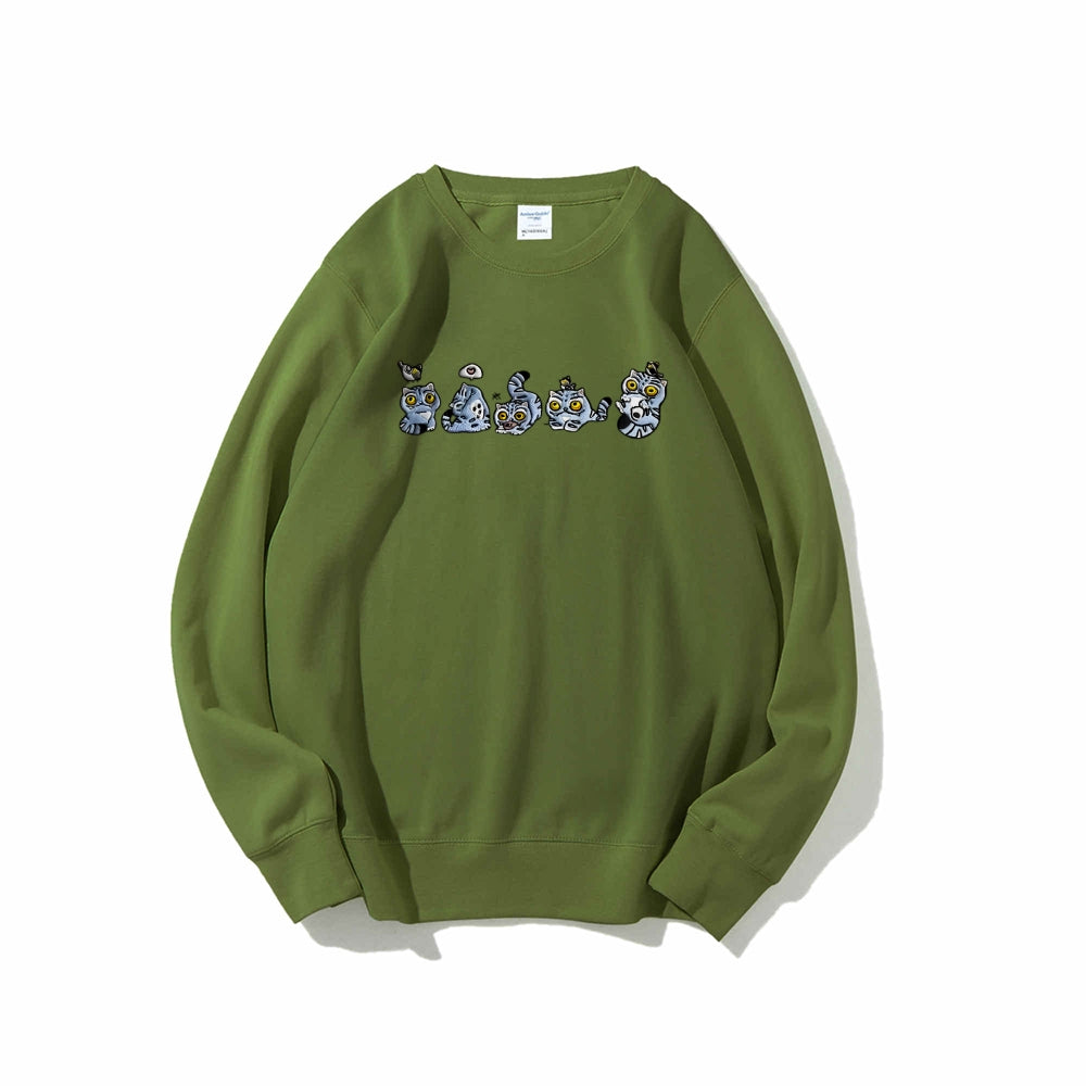 Kpopdemonhunters pure cotton unisex round neck anime embroidered sweatshirt