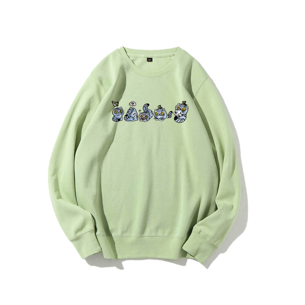 Kpopdemonhunters pure cotton unisex round neck anime embroidered sweatshirt