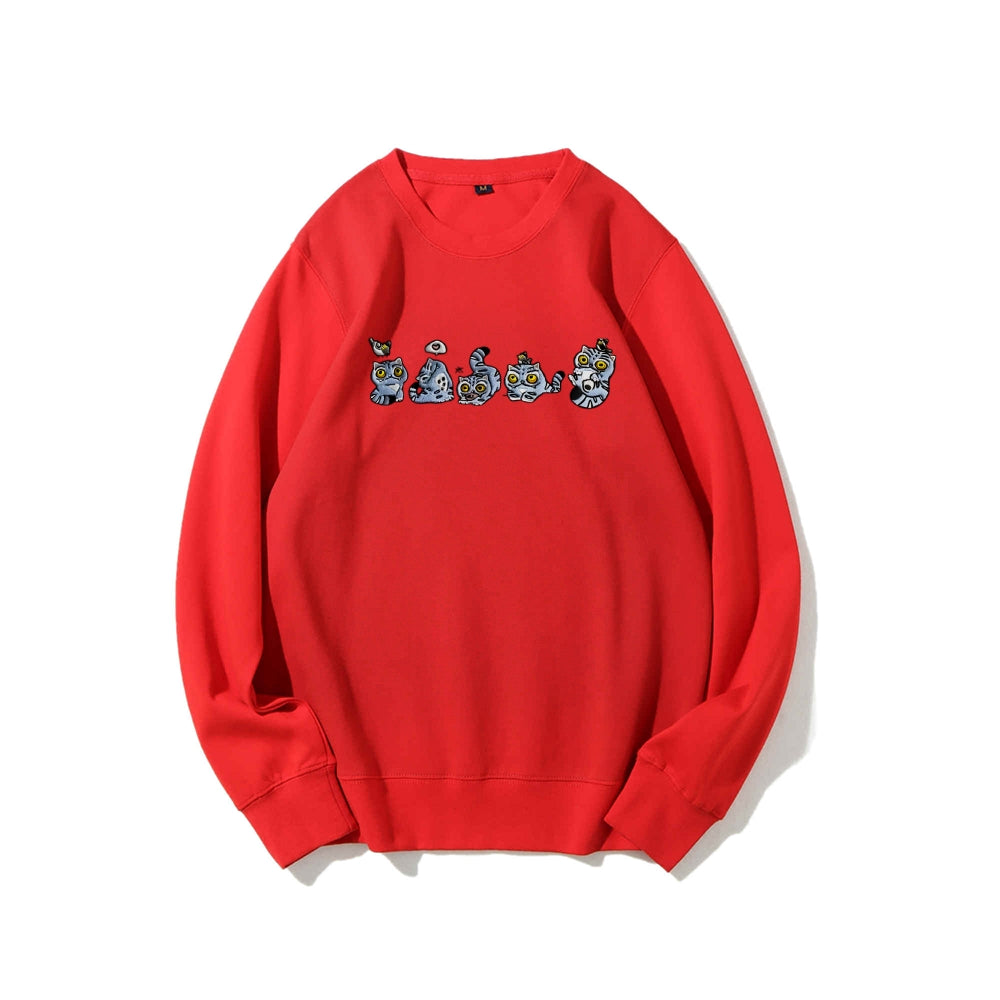 Kpopdemonhunters pure cotton unisex round neck anime embroidered sweatshirt