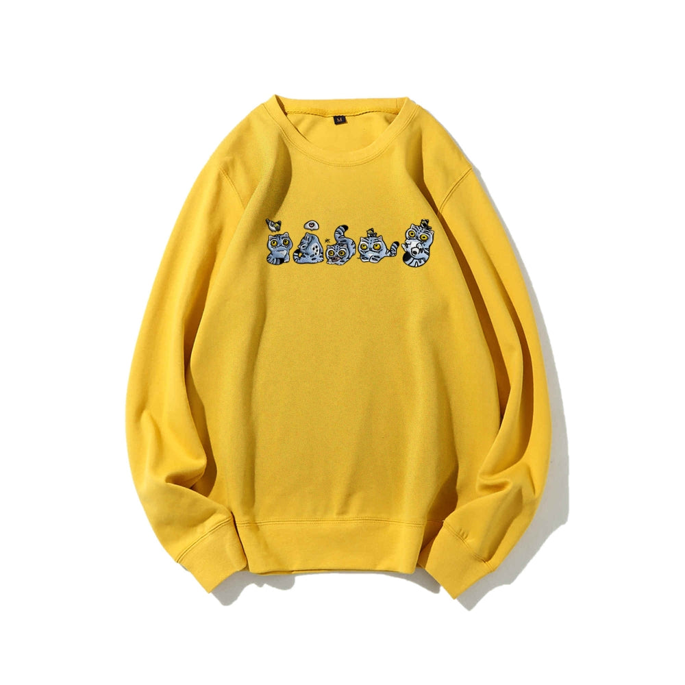 Kpopdemonhunters pure cotton unisex round neck anime embroidered sweatshirt