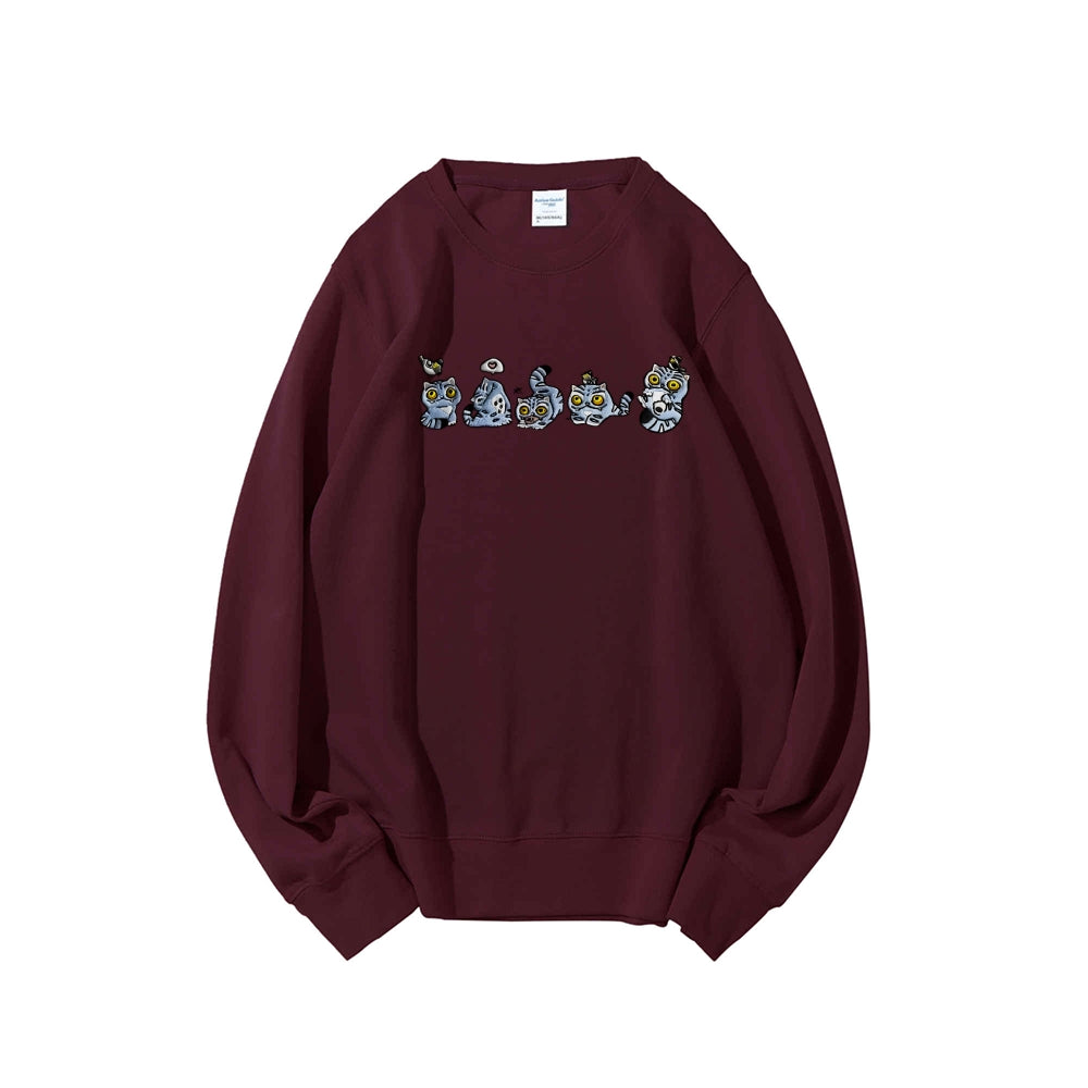 Kpopdemonhunters pure cotton unisex round neck anime embroidered sweatshirt