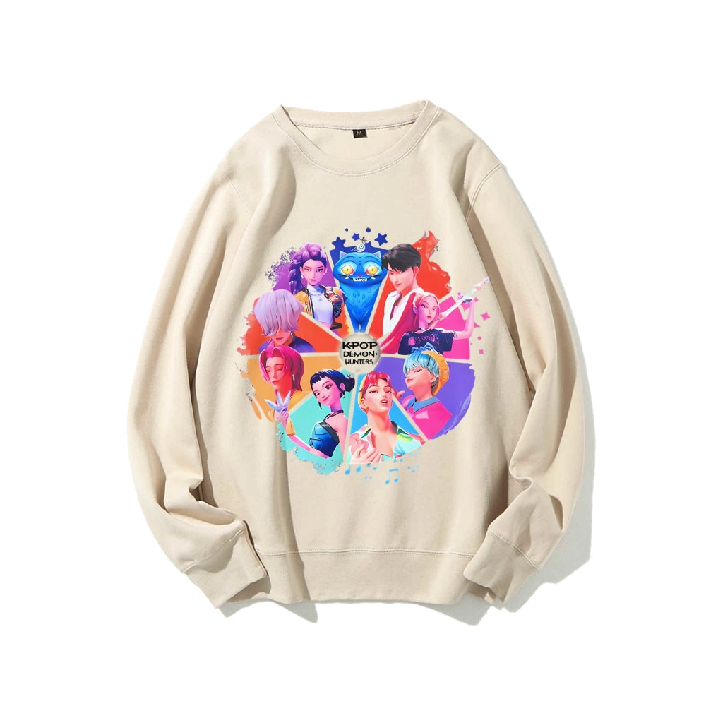 Casual Crewneck Sweatshirt Kpopdemonhunters