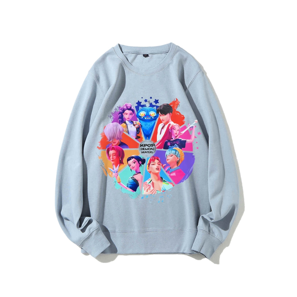 Casual Crewneck Sweatshirt Kpopdemonhunters