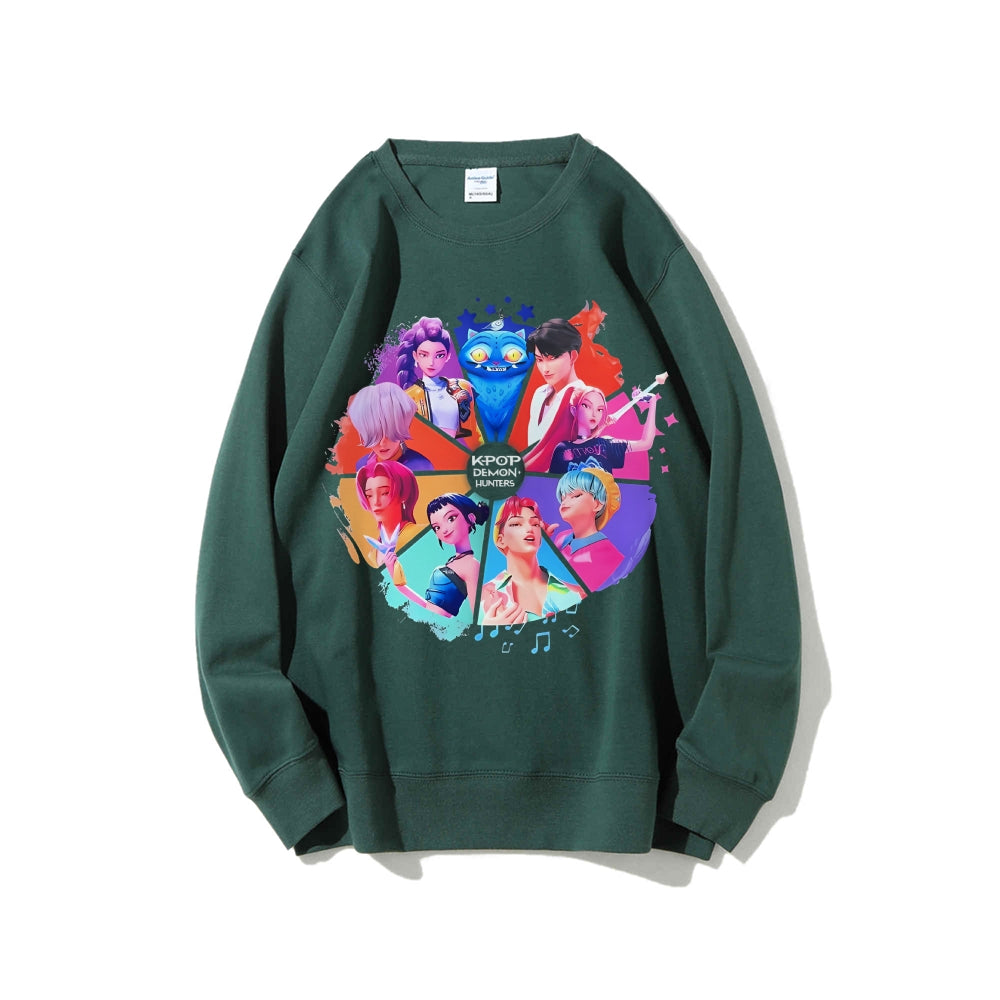 Casual Crewneck Sweatshirt Kpopdemonhunters