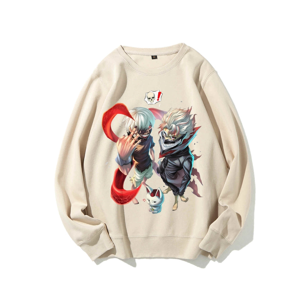 DandadanX Tokyo Ghoul Cotton Unisex Crewneck Anime Sweatshirt