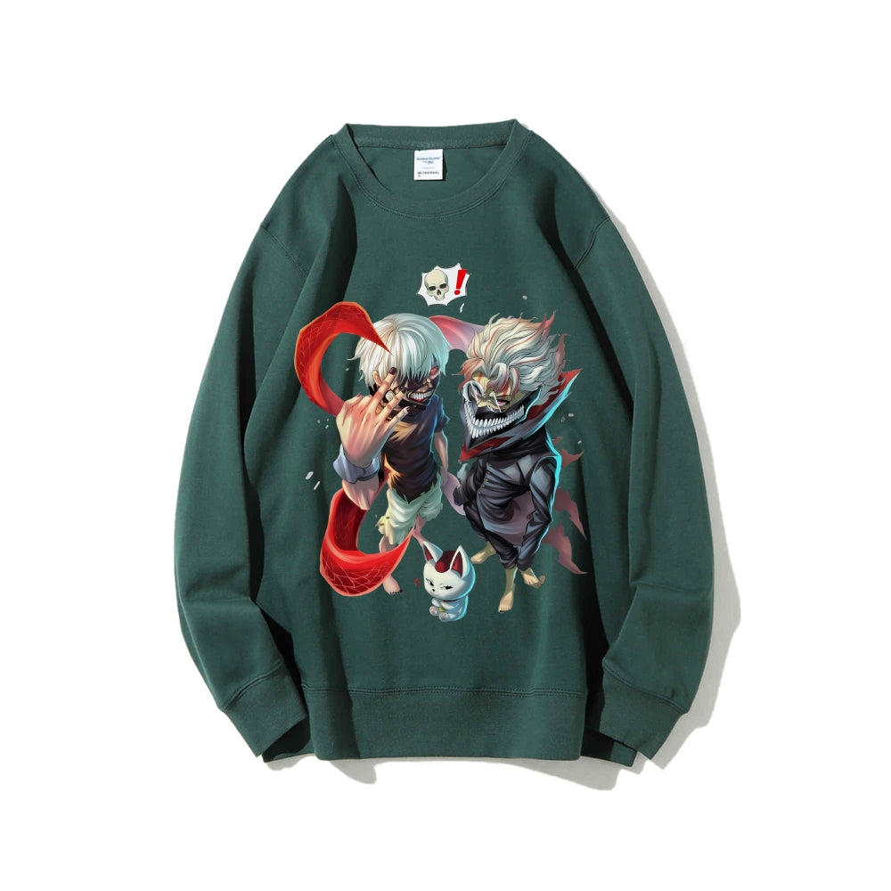 DandadanX Tokyo Ghoul Cotton Unisex Crewneck Anime Sweatshirt