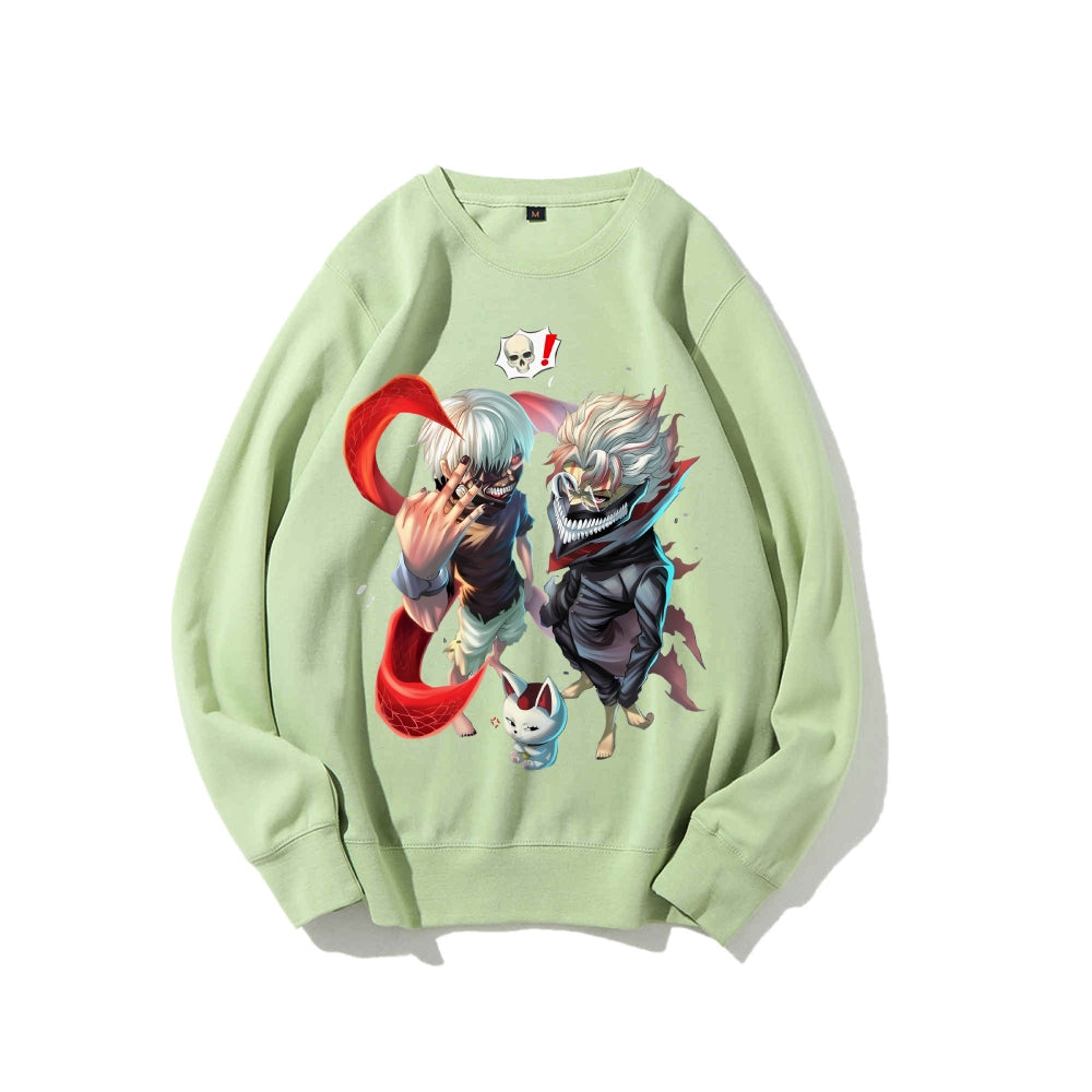 DandadanX Tokyo Ghoul Cotton Unisex Crewneck Anime Sweatshirt