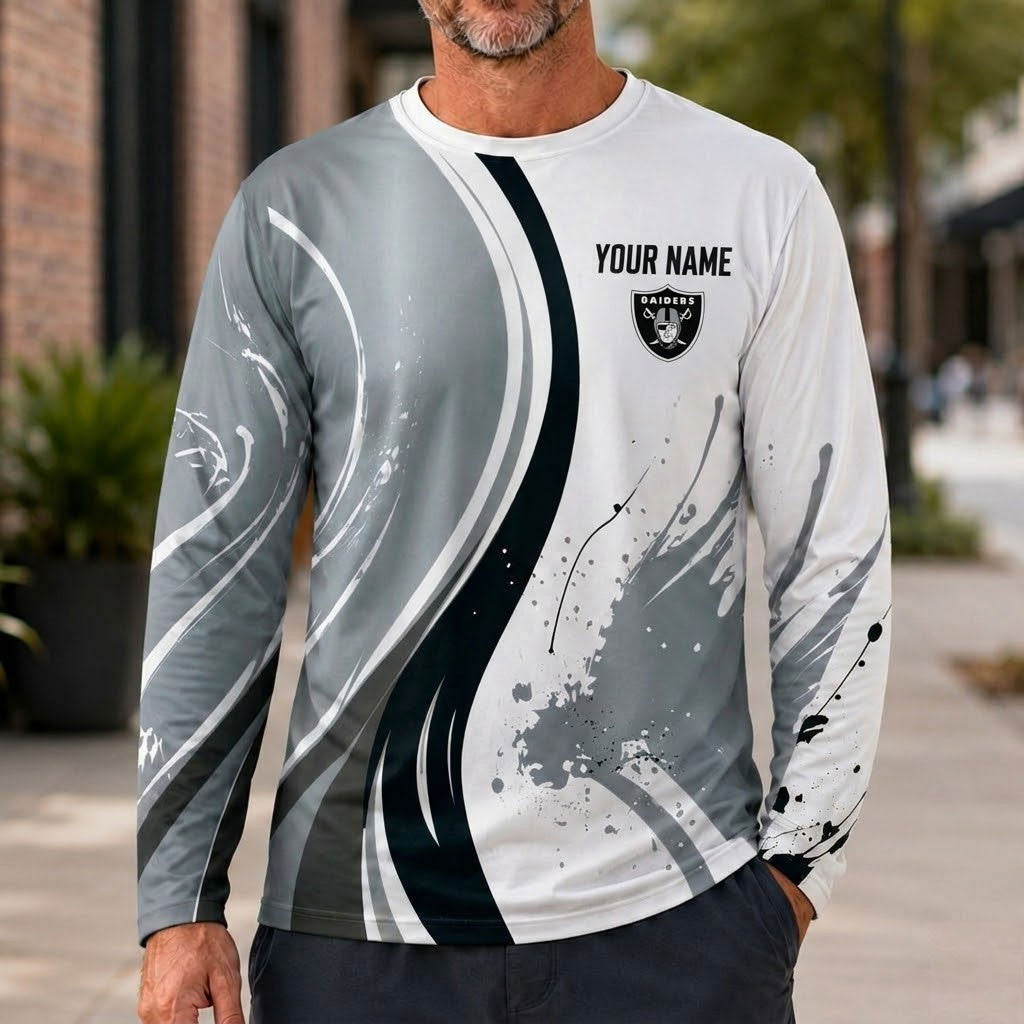 Las Vegas Raiders All Over Print Long Sleeves Shirt Personalize