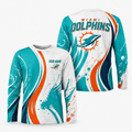Miami Dolphins All Over Print Long Sleeves Shirt Personalize