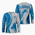 Detroit Lions All Over Print Long Sleeves Shirt Personalize