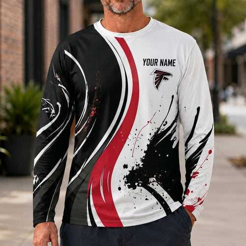 Atlanta Falcons All Over Print Long Sleeves Shirt Personalize