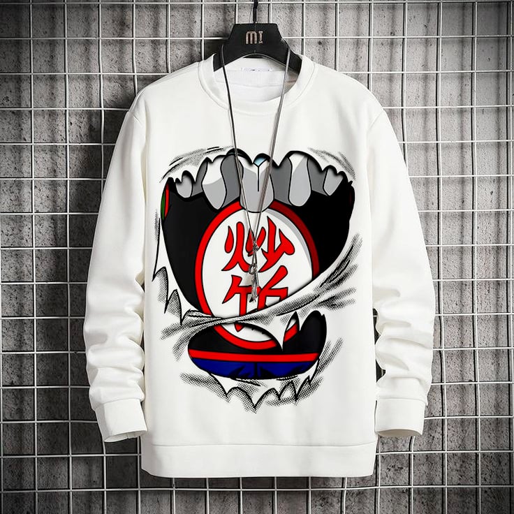 Men's Comic Printed Crew Neck Sweatshirt