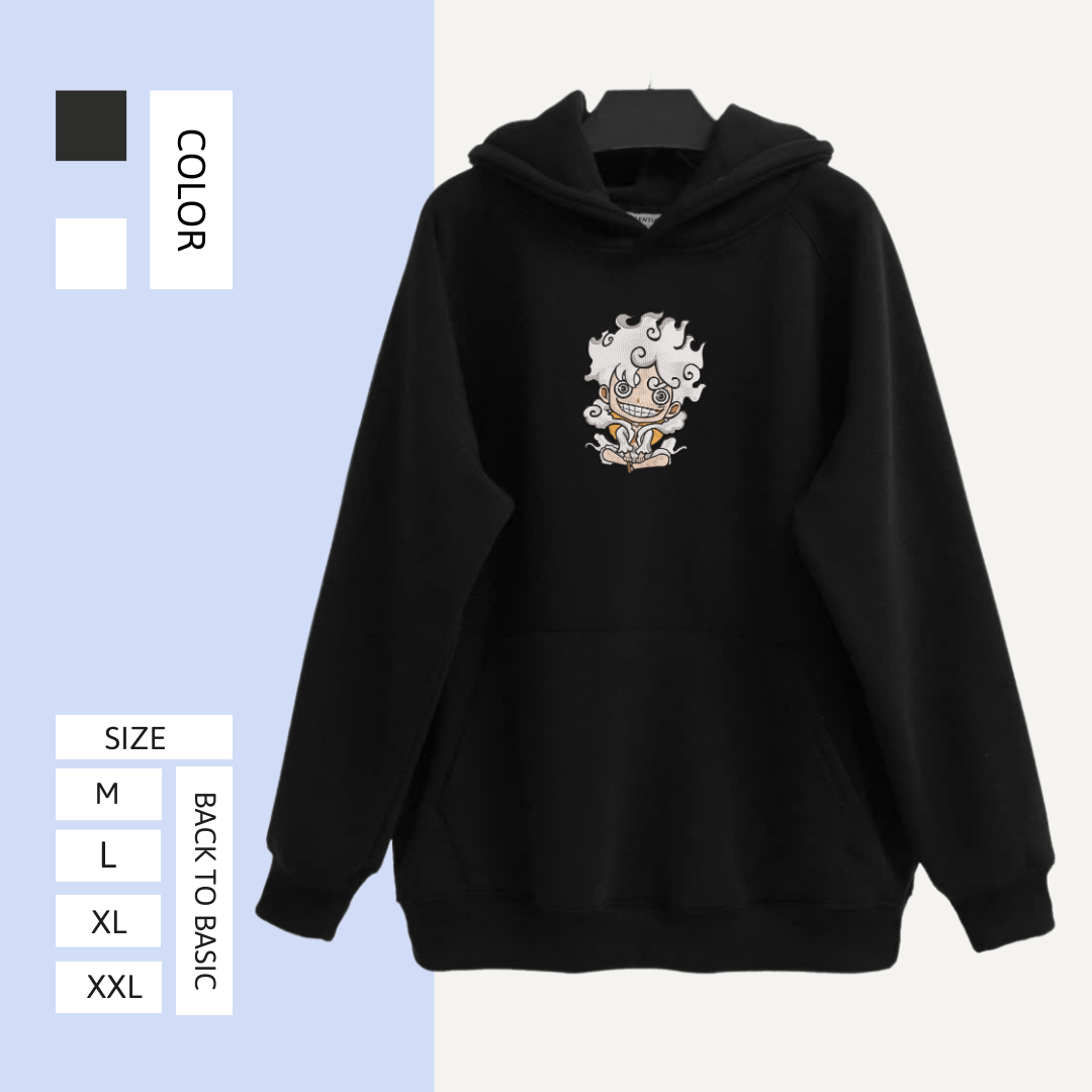 Luffy Nika One Piece Embroidered Hoodie