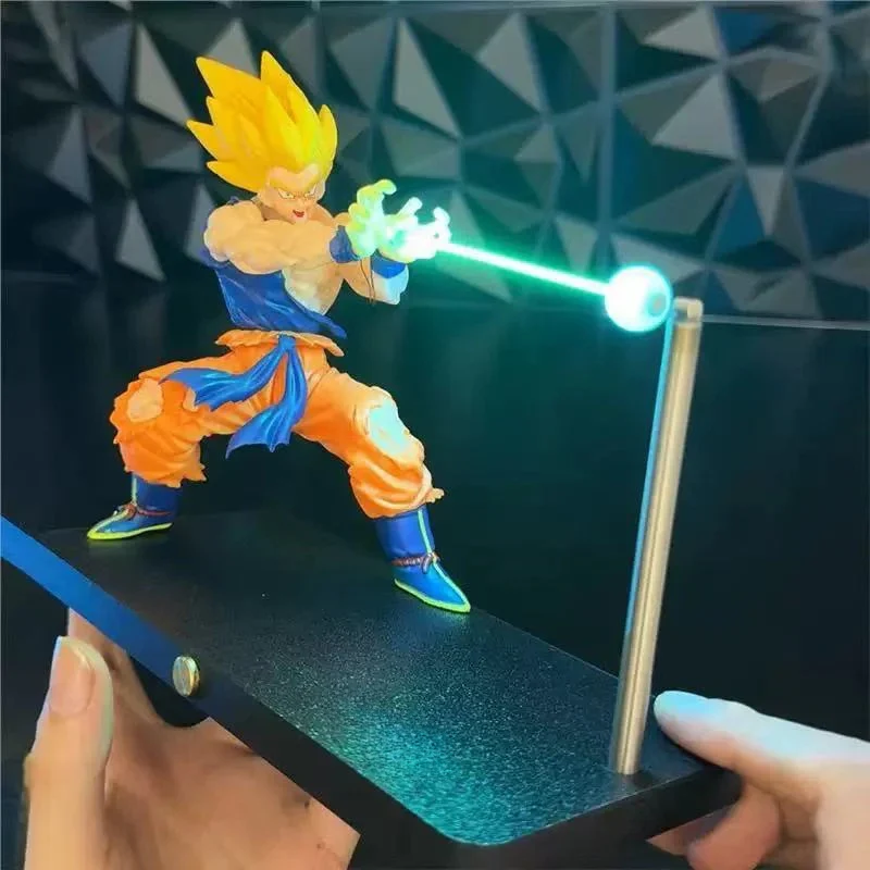 Super Saiyan Magnetic LED Night Light – Kamehameha Wave Effect Lamp