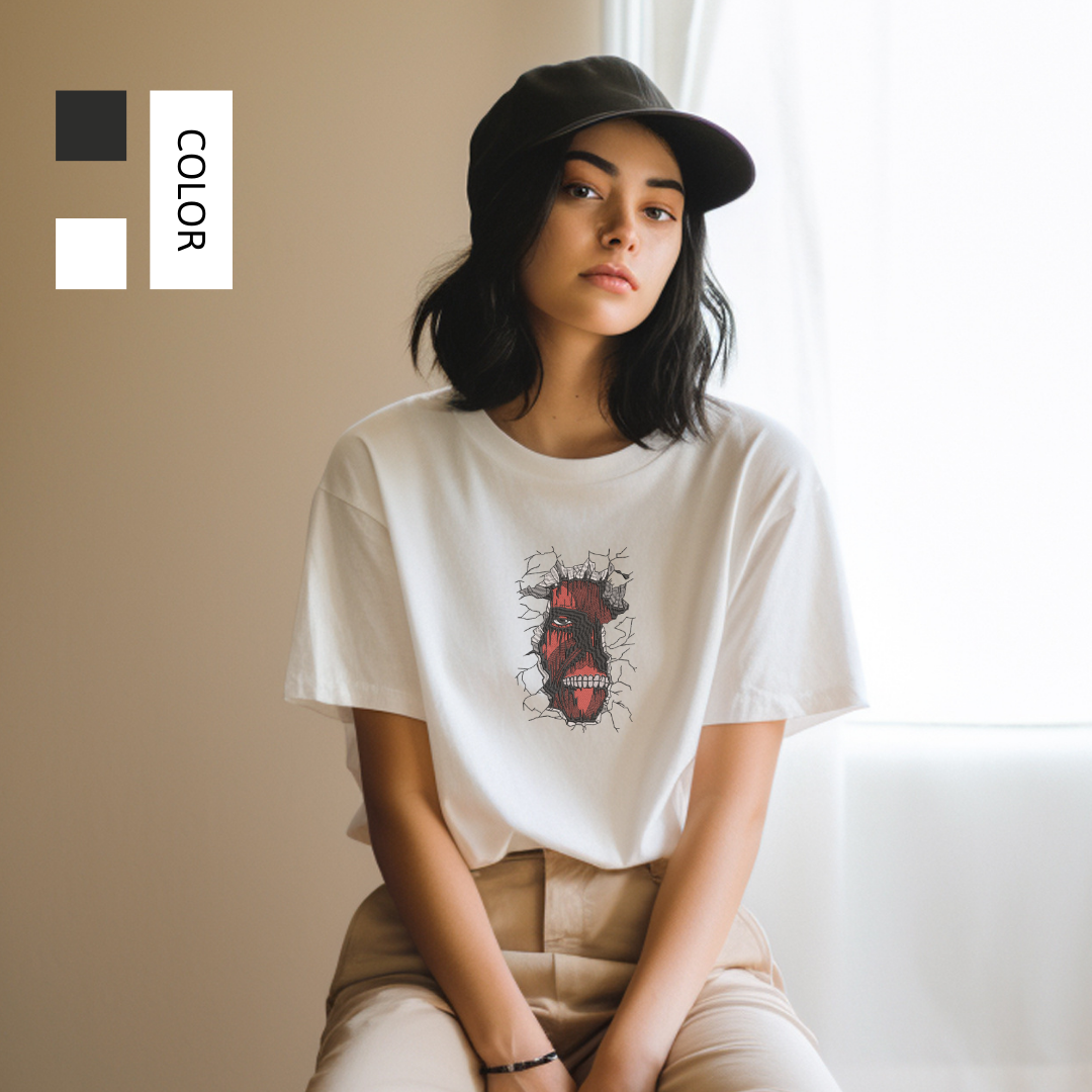 Wall Titan Attack On Titan Embroidered T-shirt