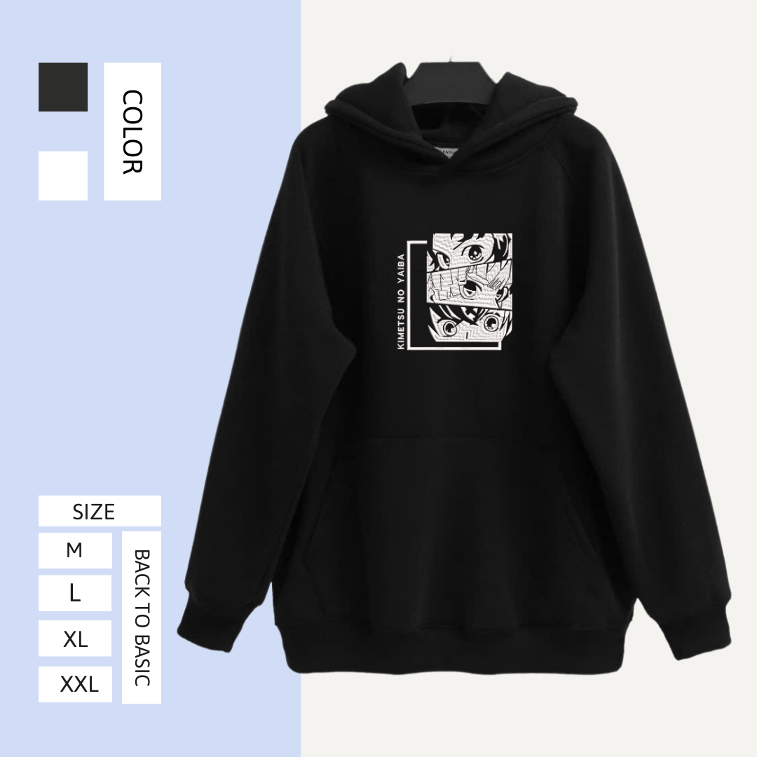 Tanjiro Zenitsu Inosuke - Demon slayer Embroidered Hoodie