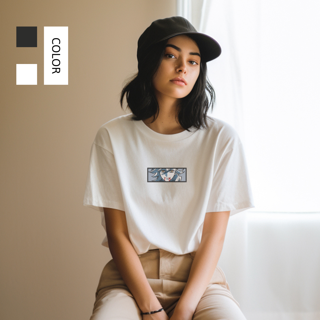 Doma Demon Slayer Embroidered T - Shirt