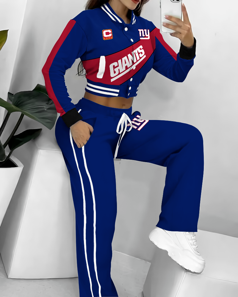 New York Giants  3D Printed Varsity Jacket Set