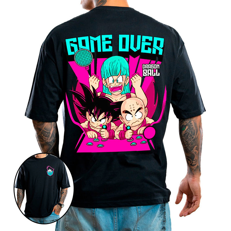 Men's Oversize Negra Game Over Goku T-shirt