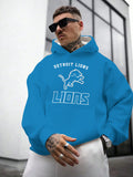 Detroit Lions Printed Hooded Pocket Pullover Hoodie