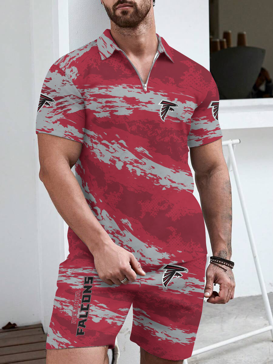 Atlanta Falcons Limited Edition ZIP Polo Shirt And Shorts Two-Piece Suits