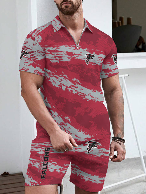 Atlanta Falcons Limited Edition ZIP Polo Shirt And Shorts Two-Piece Suits
