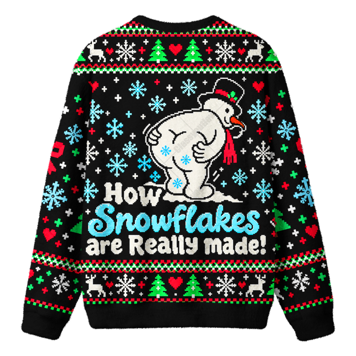 SNOWFLAKE JOKE UGLY CHRISTMAS SWEATSHIRT — image 2