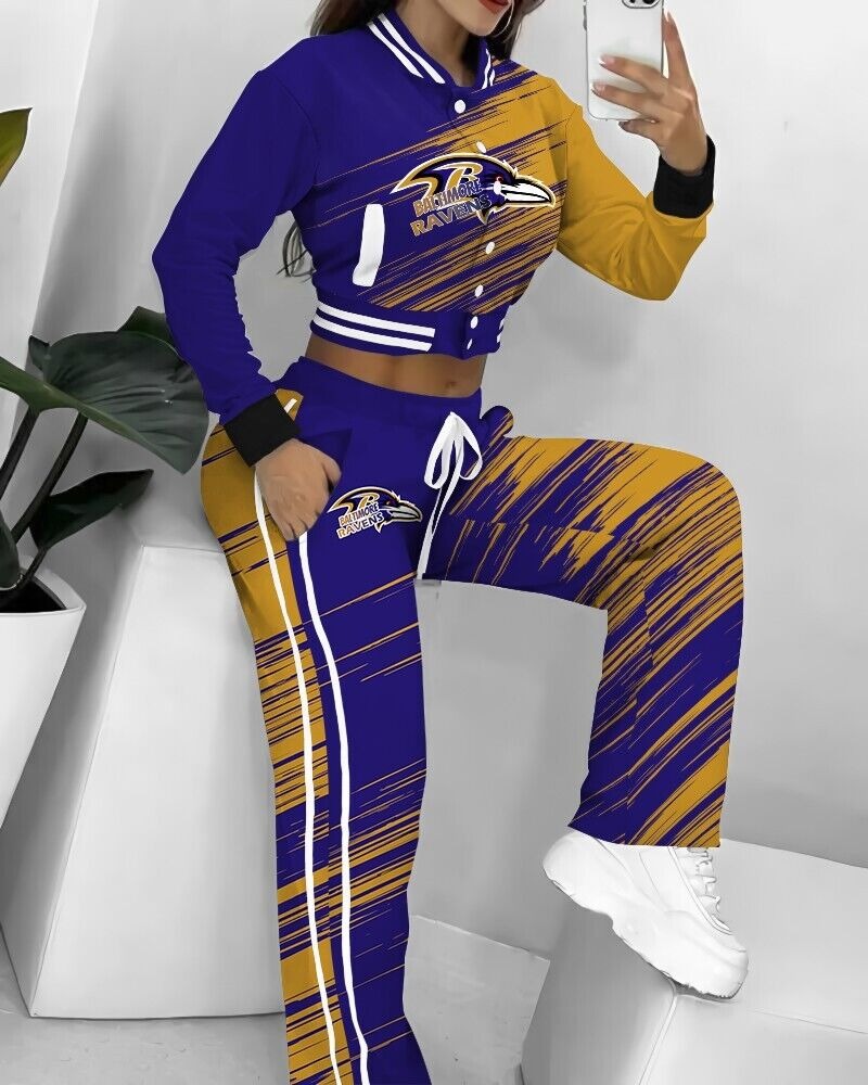 Baltimore Ravens 3D Printed Varsity Jacket Set
