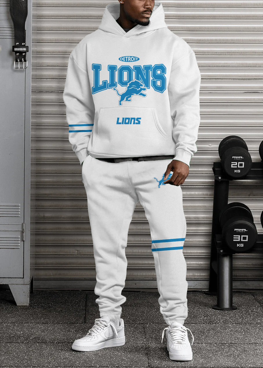 Detroit Lions 3D Printed Pullover Hoodie And Sweatpant 2pcs Tracksuits