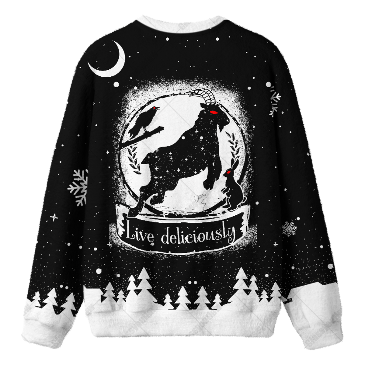 LIVE DELICIOUSLY UGLY CHRISTMAS SWEATSHIRT — image 2