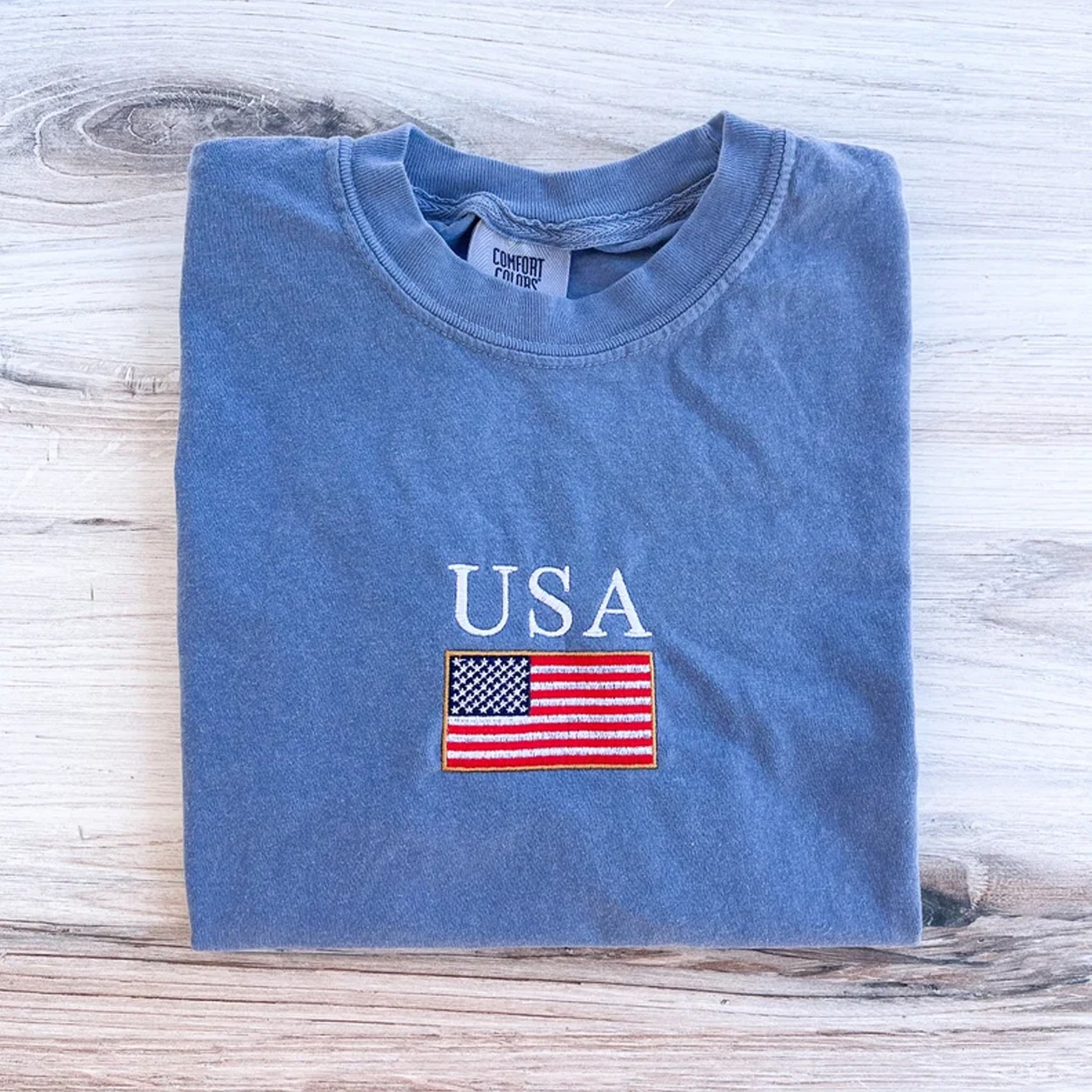 Embroidered America Comfort Colors T-shirt