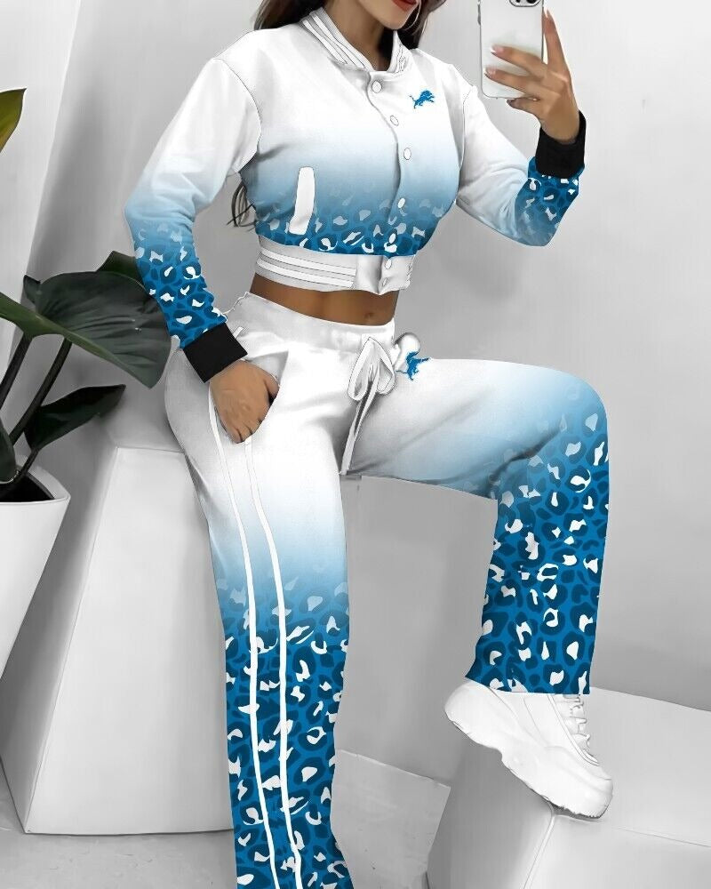 Detroit Lions 3D Printed Varsity Jacket Set