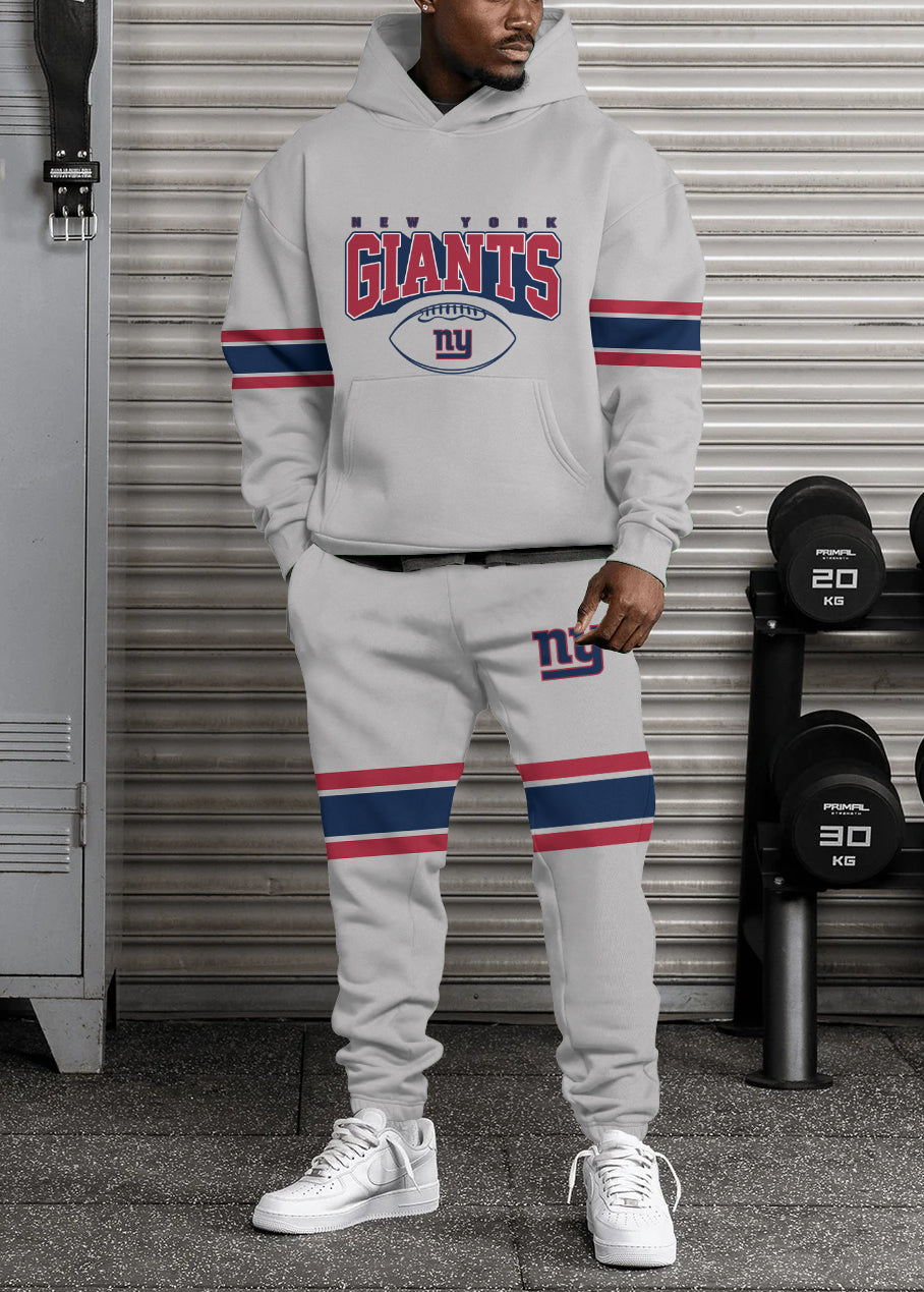 New York Giants 3D Printed Pullover Hoodie And Sweatpant 2pcs Tracksuits