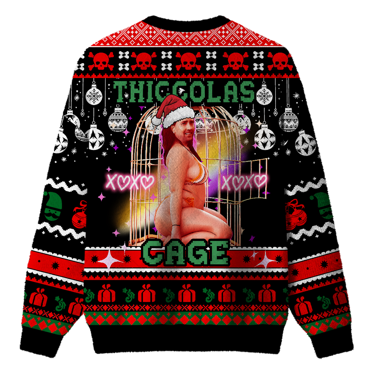 THICCOLAS CAGE UGLY CHRISTMAS SWEATSHIRT — image 2