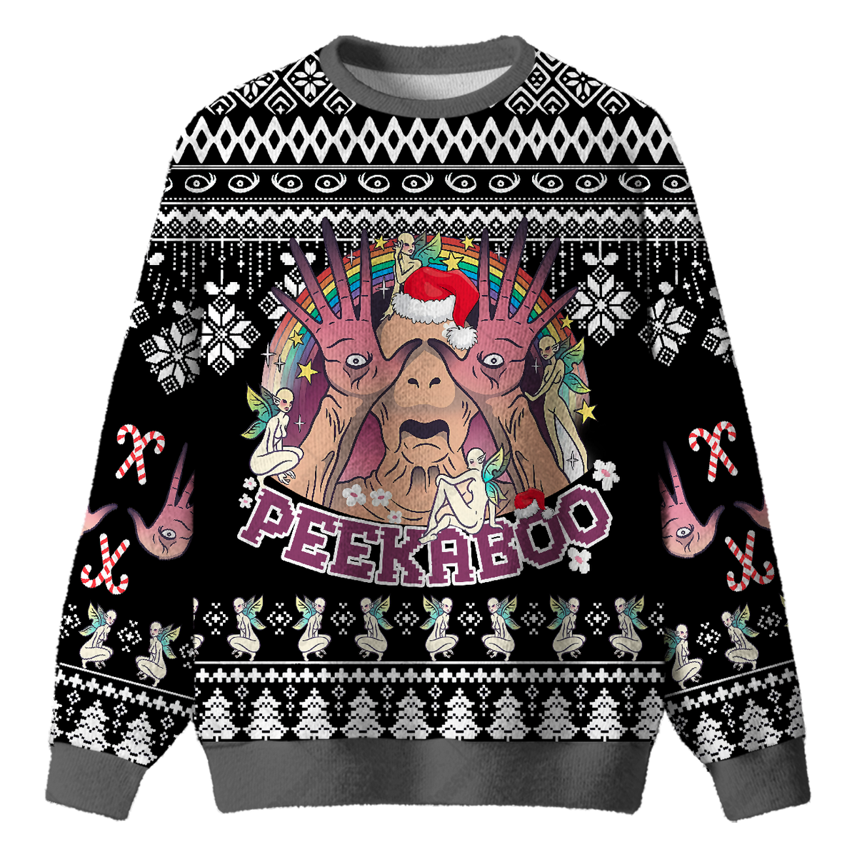 PEEKABOO UGLY CHRISTMAS SWEATSHIRT — image 1