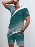 Philadelphia Eagles Limited Edition ZIP Polo Shirt And Shorts Two-Piece Suits
