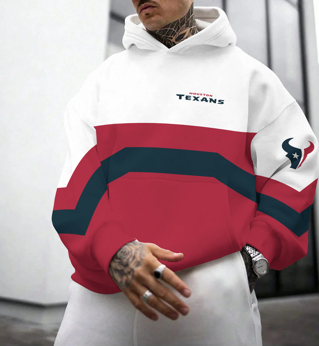 Houston Texans  Printed Hooded Pocket Pullover Hoodie