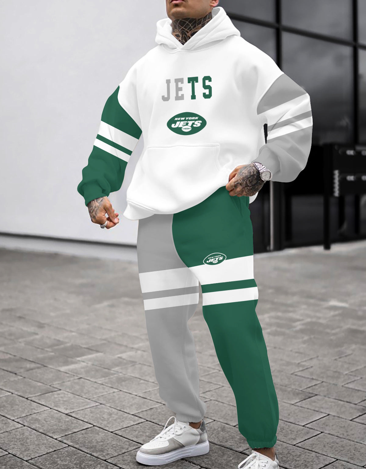 New York Jets 3D Printed Pullover Hoodie And Sweatpant 2pcs Tracksuits