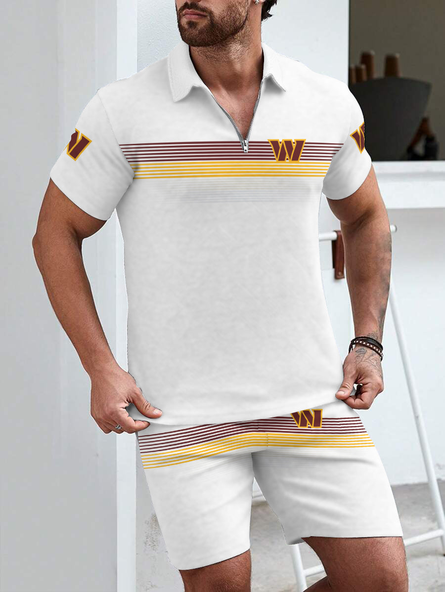 Washington Commanders Limited Edition ZIP Polo Shirt And Shorts Two-Piece Suits